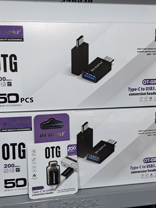 تبدیل OTG تایپ C به USB 3.0 رکرسی RECRSI مدل OT-G01 تک وعمده | مبدل Type-C به USB3 مناسب گوشی، تبلت و لپ تاپ
