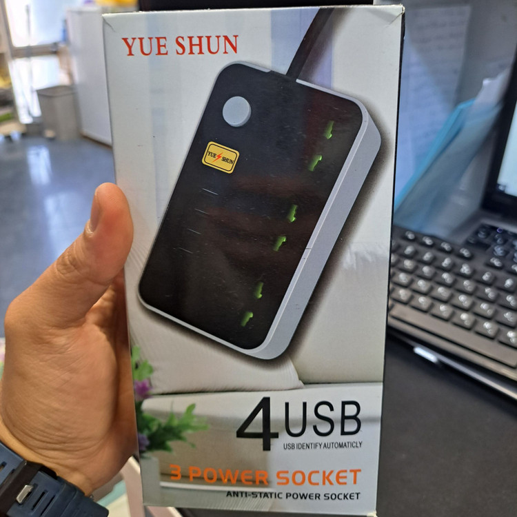 3 راهی برق YUE_SHUN هوشمند با 4 خروجی USB تک و عمده