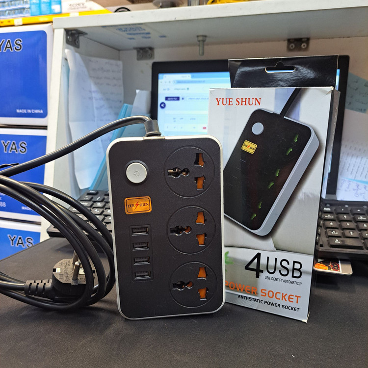 3 راهی برق YUE_SHUN هوشمند با 4 خروجی USB تک و عمده